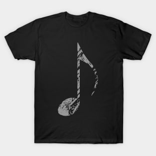 Cool Grunge Music Note Gray T-Shirt